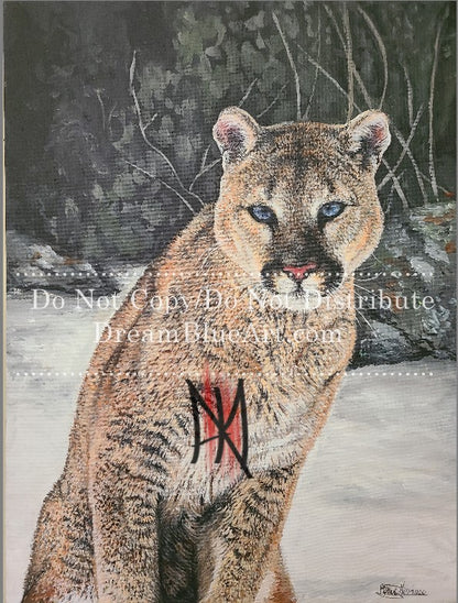 Traditional Art - Cougar in Winter