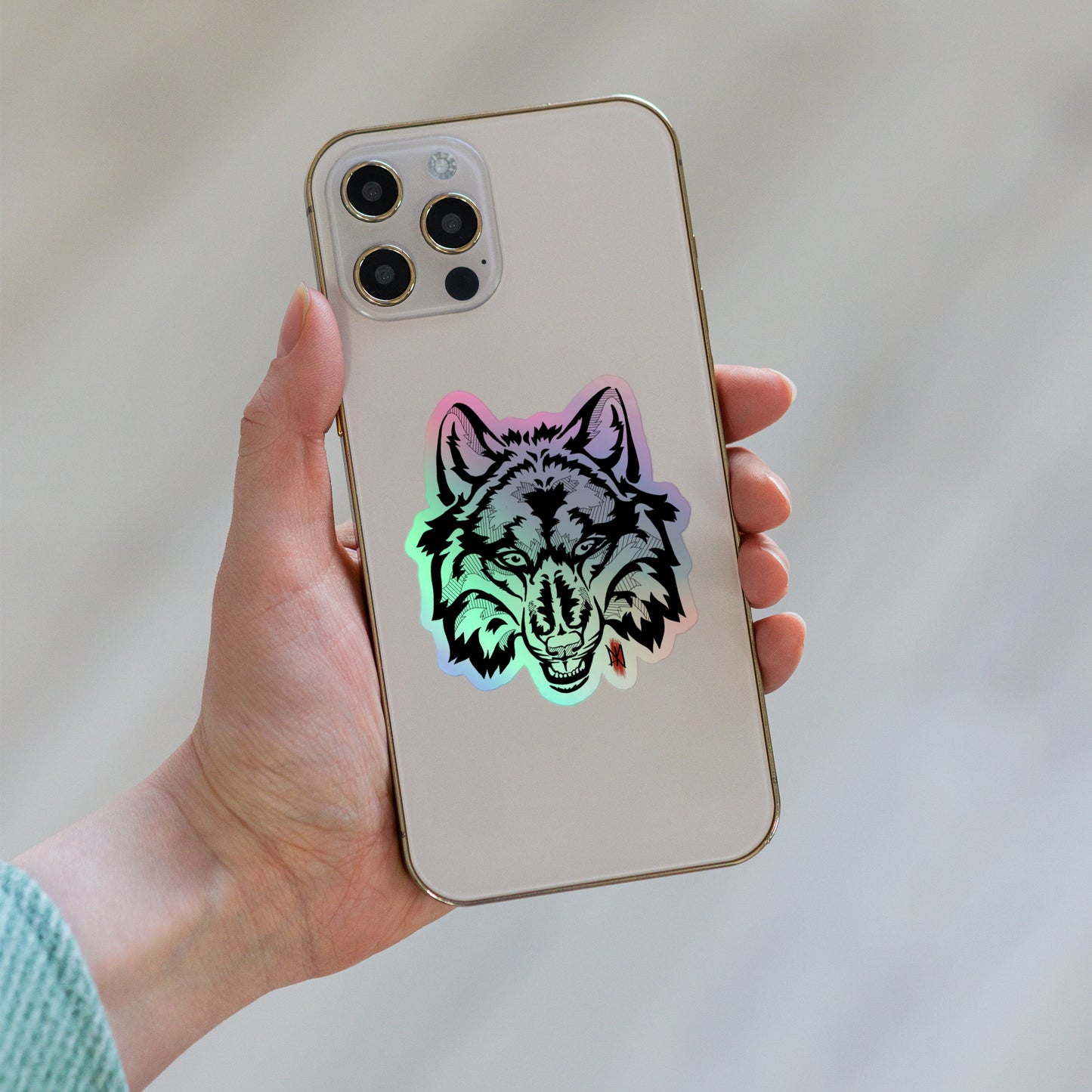 Holographic stickers - Wolf