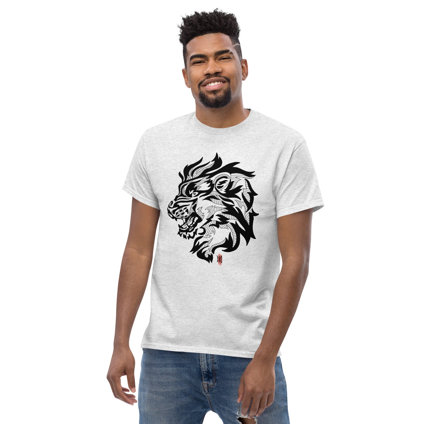 T-Shirt with Animalistic Lion Design