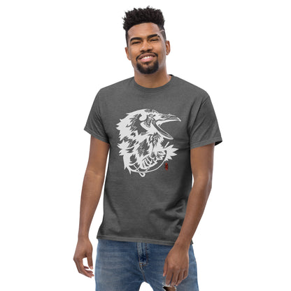 T-Shirt with Animalistic Raven Design