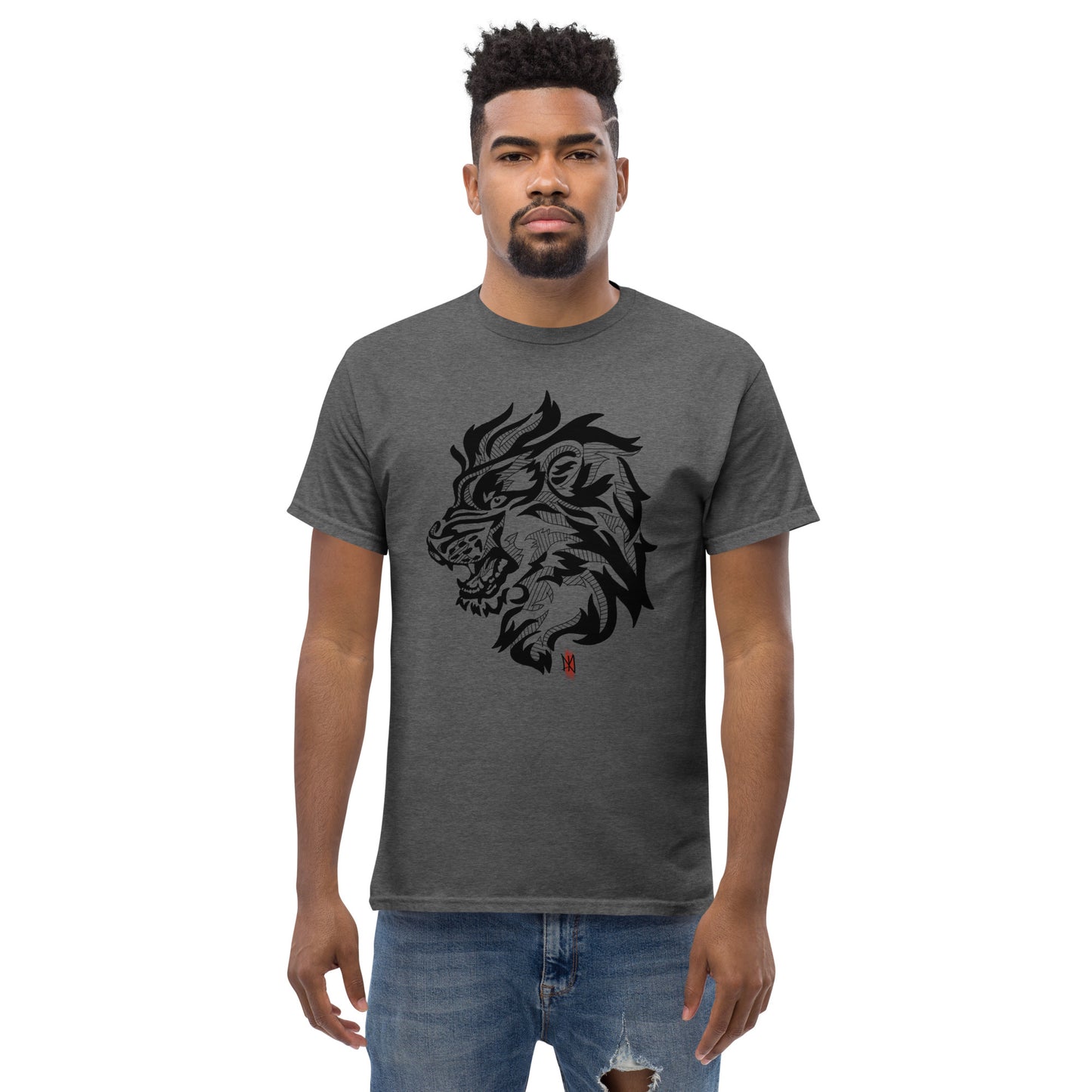 T-Shirt with Animalistic Lion Design