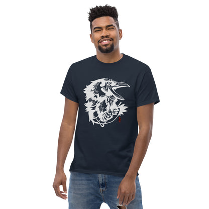 T-Shirt with Animalistic Raven Design