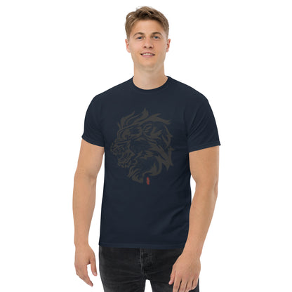 T-Shirt with Animalistic Lion Design