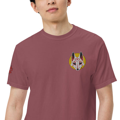 Premium T-Shirt - 'Embroidered' Image of a Fox & Moon