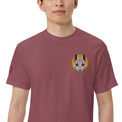 Premium T-Shirt - 'Embroidered' Image of a Fox & Moon