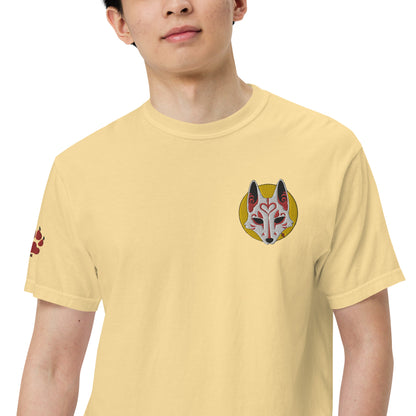 Premium T-Shirt - 'Embroidered' Image of a Fox & Moon