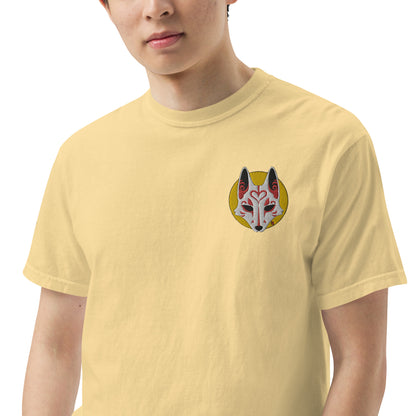 Premium T-Shirt - 'Embroidered' Image of a Fox & Moon