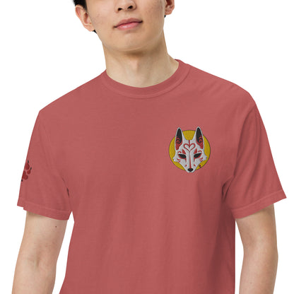 Premium T-Shirt - 'Embroidered' Image of a Fox & Moon