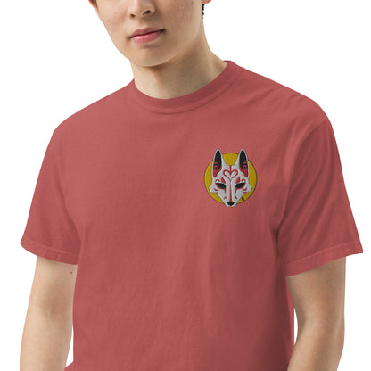 Premium T-Shirt - 'Embroidered' Image of a Fox & Moon