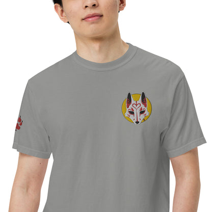 Premium T-Shirt - 'Embroidered' Image of a Fox & Moon