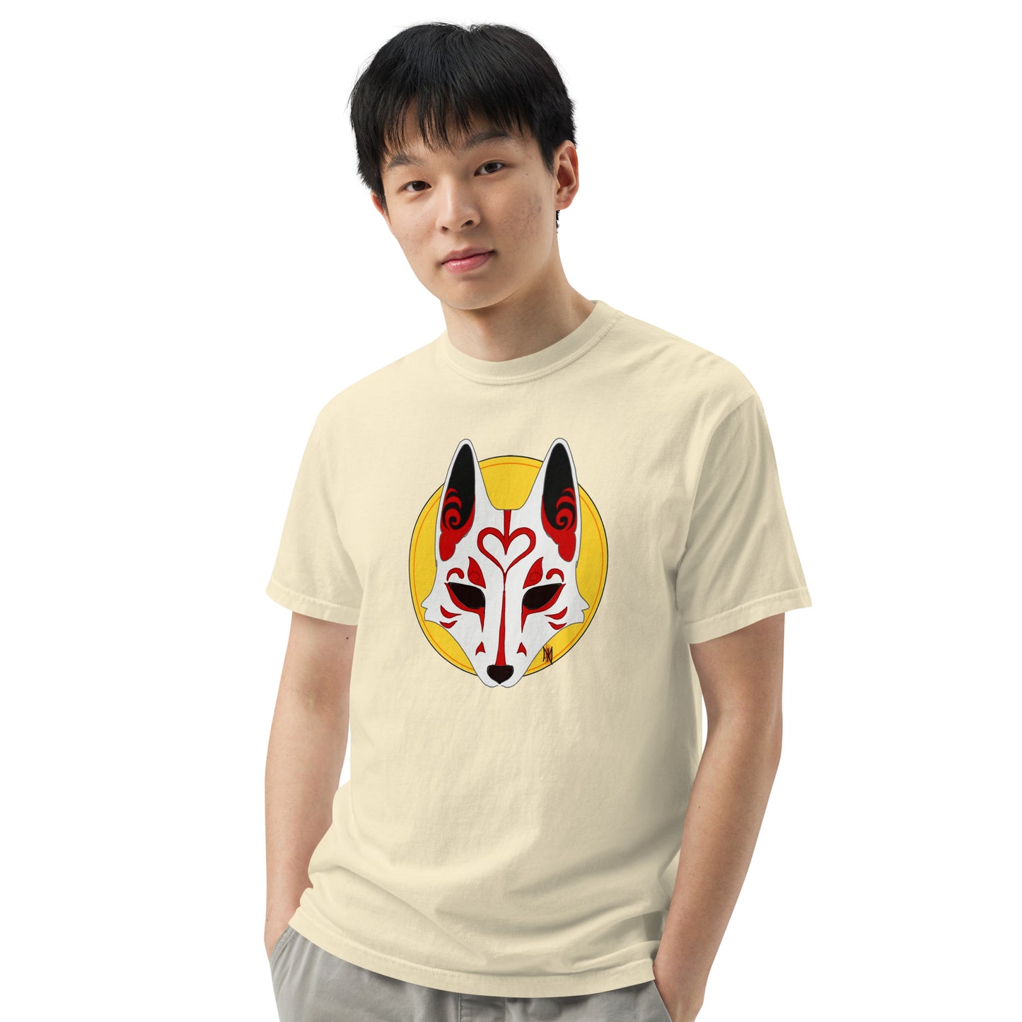 Premium T-Shirt - Printed Design of a Fox & Moon