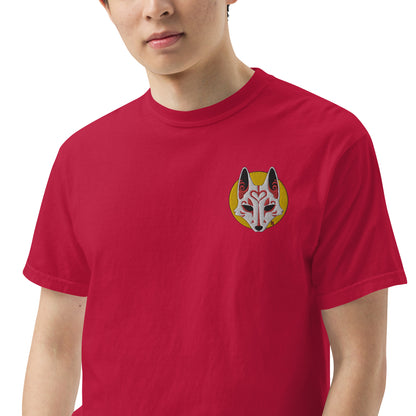 Premium T-Shirt - 'Embroidered' Image of a Fox & Moon