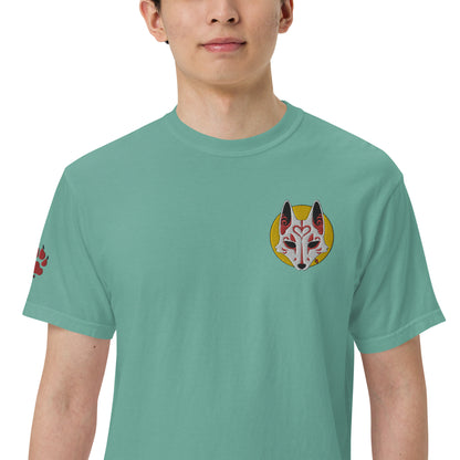 Premium T-Shirt - 'Embroidered' Image of a Fox & Moon