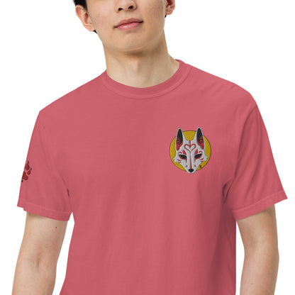 Premium T-Shirt - 'Embroidered' Image of a Fox & Moon